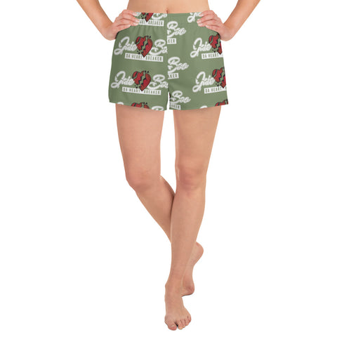 JaieBoo Camouflage Green Women's Athletic Short Shorts
